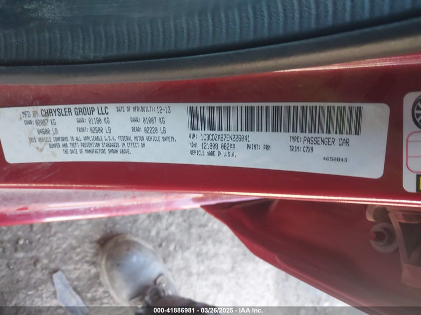 2014 DODGE AVENGER SE - 1C3CDZAB7EN226041