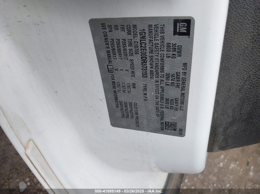 2013 CHEVROLET TAHOE COMMERCIAL FLEET - 1GNLC2E00DR373153