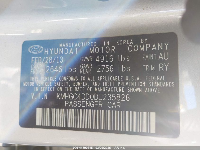 2013 HYUNDAI GENESIS 3.8 - KMHGC4DD0DU235826