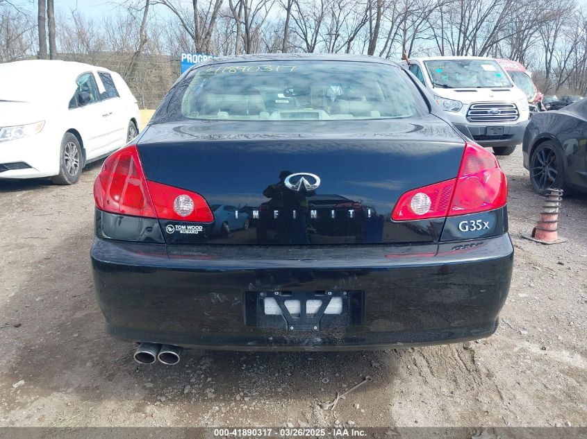 2006 Infiniti G35X VIN: JNKCV51F36M612353 Lot: 41890317