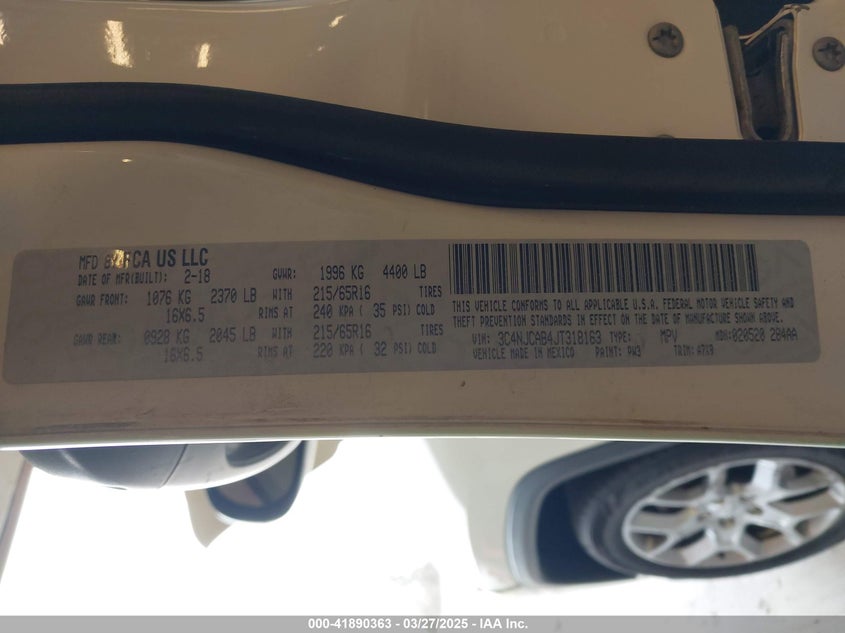 2018 JEEP COMPASS SPORT FWD - 3C4NJCAB4JT318163