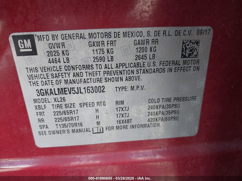 2018 GMC TERRAIN SLE - 3GKALMEV5JL163002