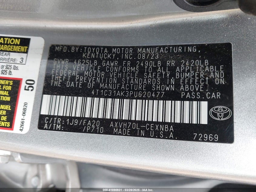 2023 TOYOTA CAMRY LE - 4T1C31AK3PU620477