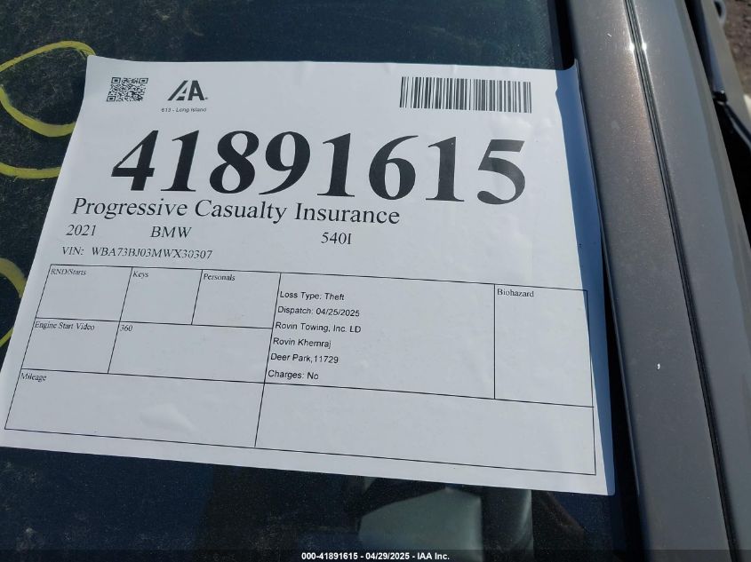 2021 BMW 5 Series - WBA73BJ03MWX30307