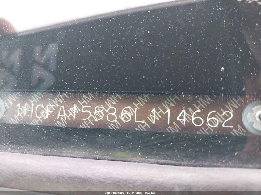 2006 Honda Civic Lx VIN: 1HGFA15586L114662 Lot: 41894809