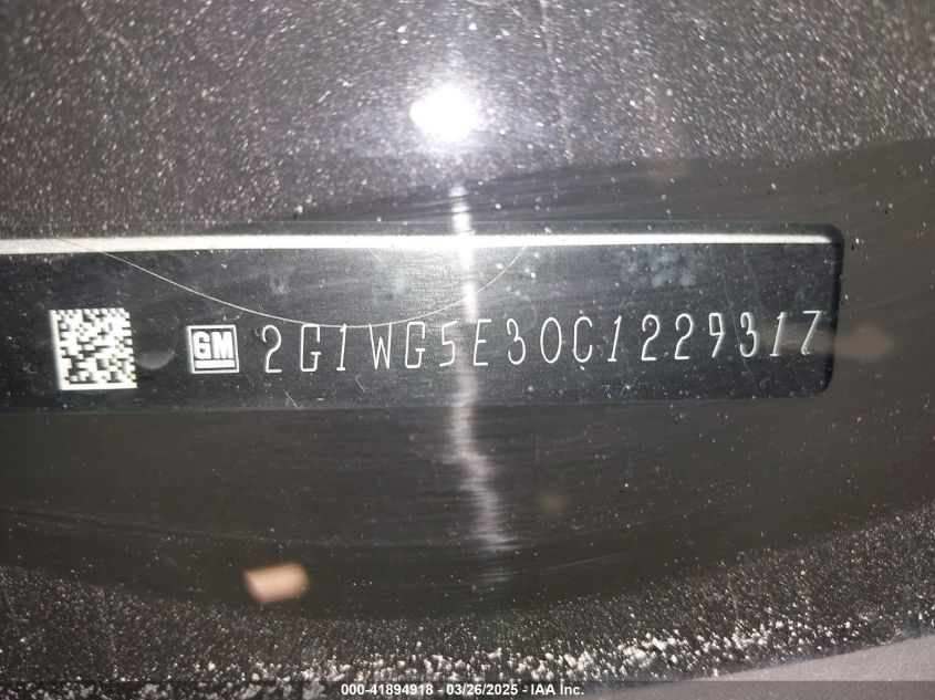 2012 Chevrolet Impala Lt VIN: 2G1WG5E30C1229317 Lot: 41894918