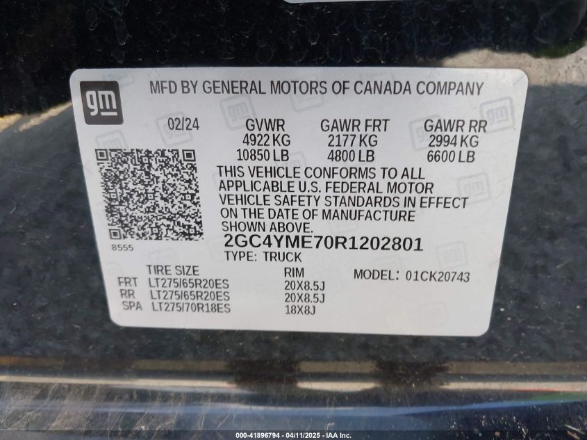 2024 Chevrolet Silverado 2500 - 2GC4YME70R1202801