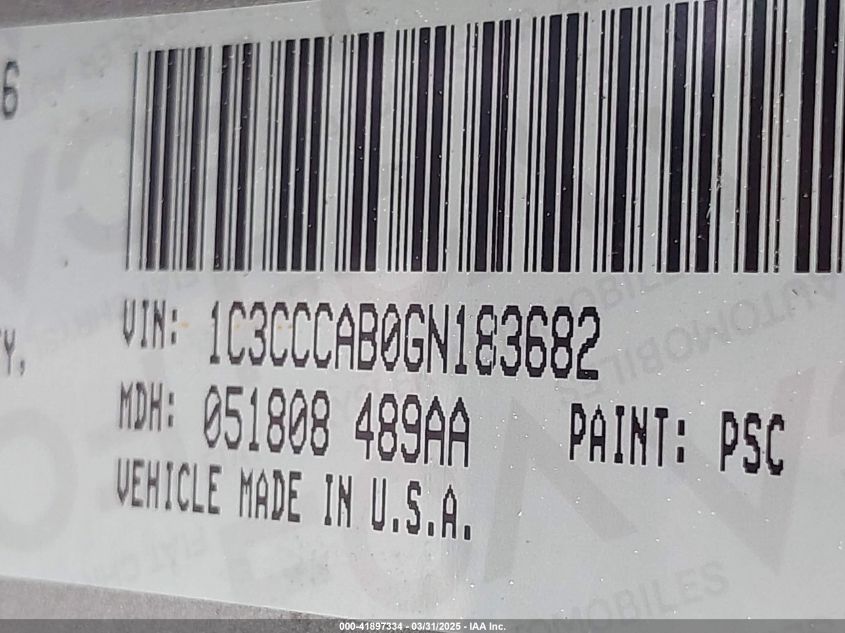 2016 Chrysler 200 Limited VIN: 1C3CCCAB0GN183682 Lot: 41897334