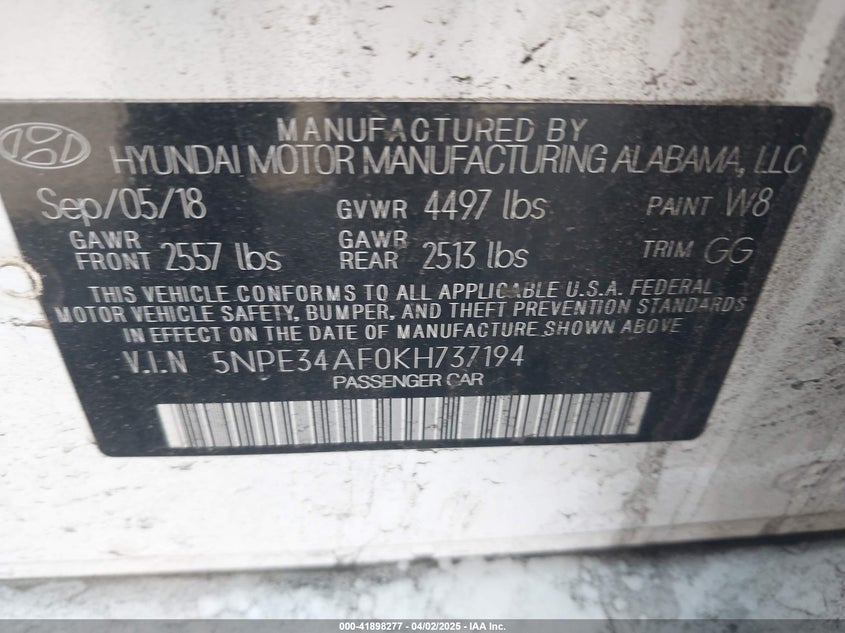 2019 HYUNDAI SONATA LIMITED - 5NPE34AF0KH737194