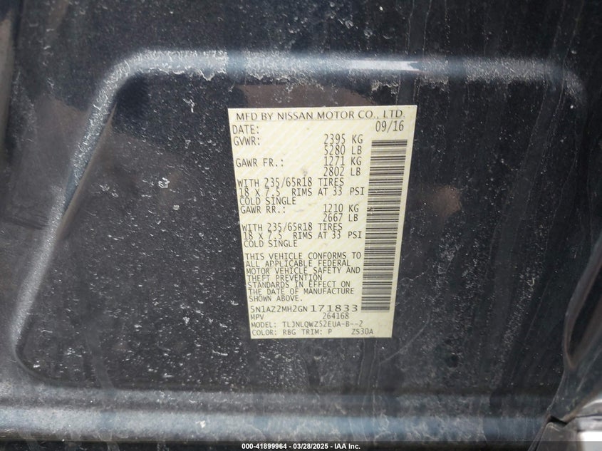 2016 NISSAN MURANO SV - 5N1AZ2MH2GN171833