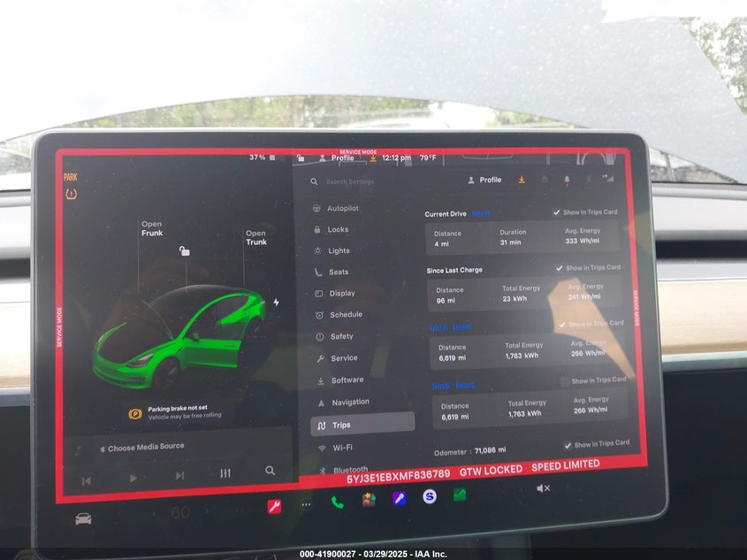 2021 TESLA MODEL 3 VIN: 5YJ3E1EBXMF836789