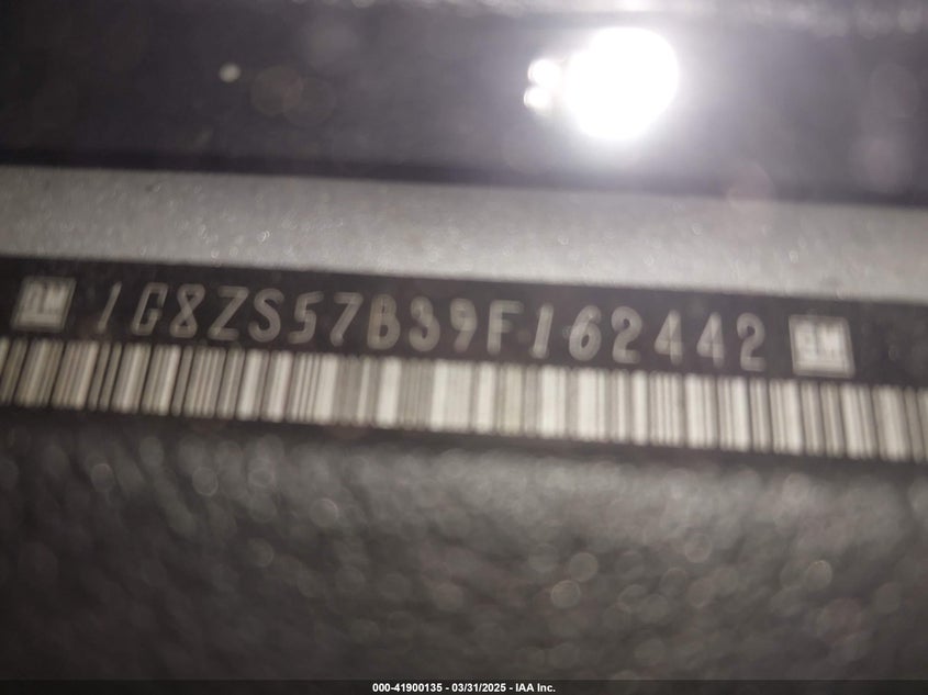 2009 SATURN AURA VIN: 1G8ZS57B39F162442