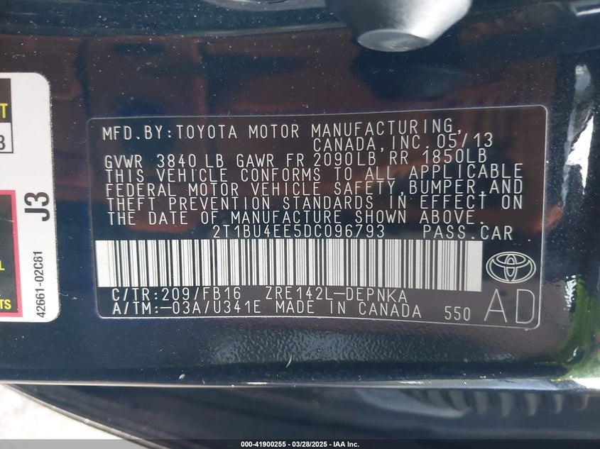 2013 TOYOTA COROLLA LE - 2T1BU4EE5DC096793