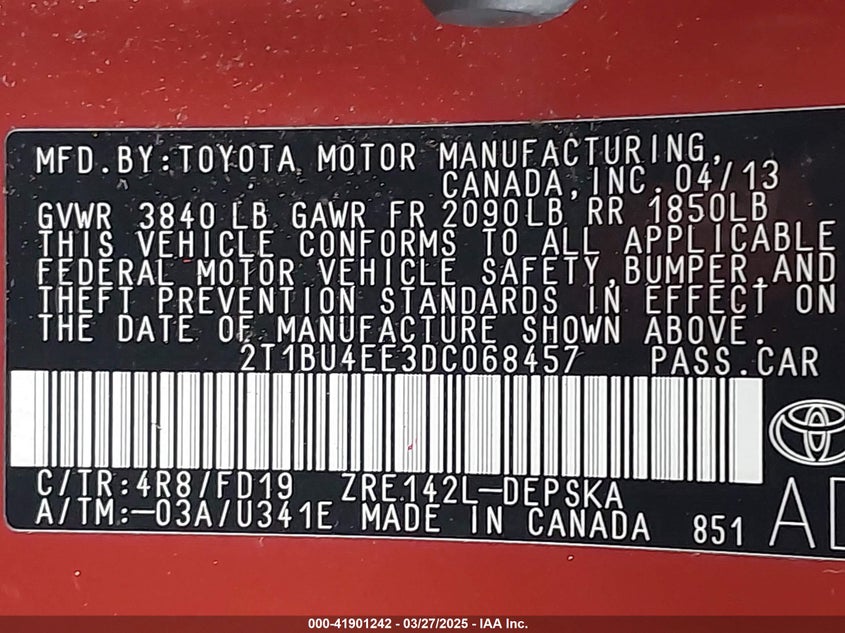 2013 TOYOTA COROLLA S SPECIAL EDITION - 2T1BU4EE3DC068457