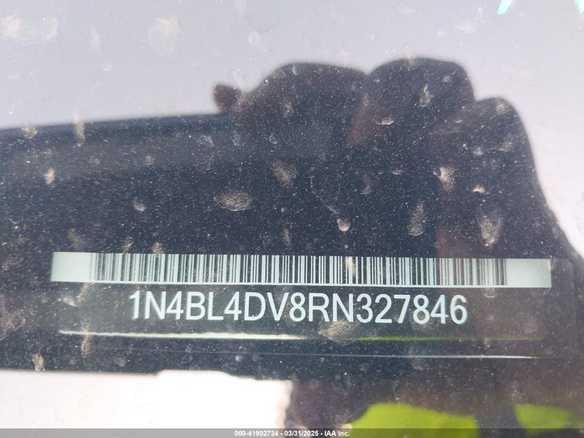 2024 Nissan Altima Sv Fwd VIN: 1N4BL4DV8RN327846 Lot: 41902734