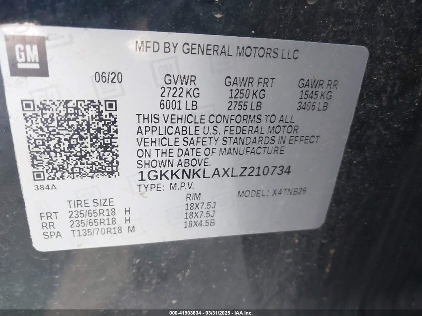 2020 GMC ACADIA SLE - 1GKKNKLAXLZ210734