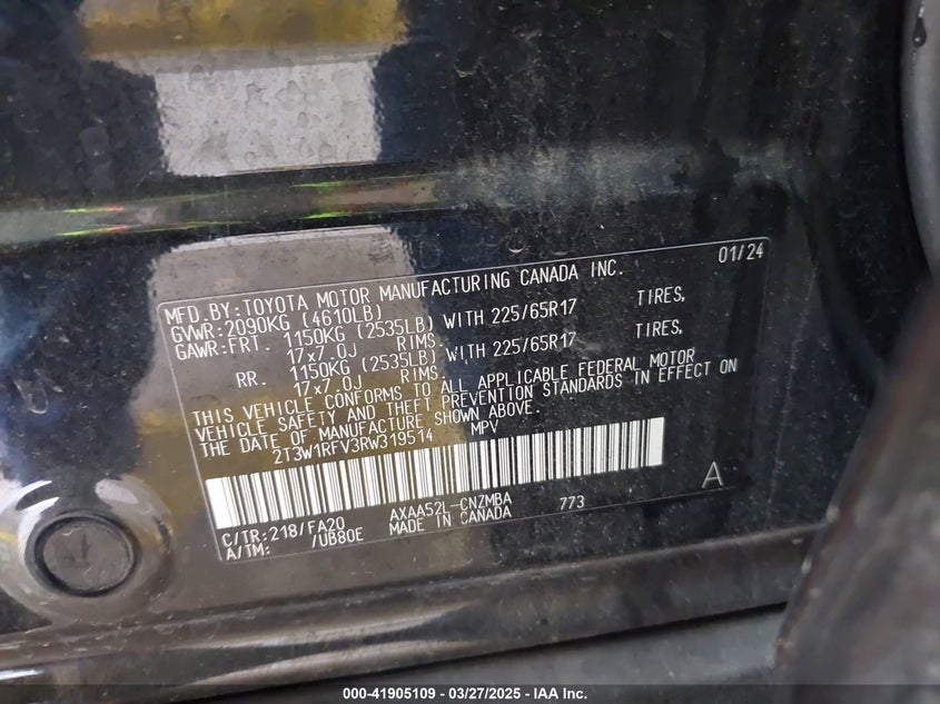 2024 TOYOTA RAV4 XLE/XLE PREMIUM - 2T3W1RFV3RW319514