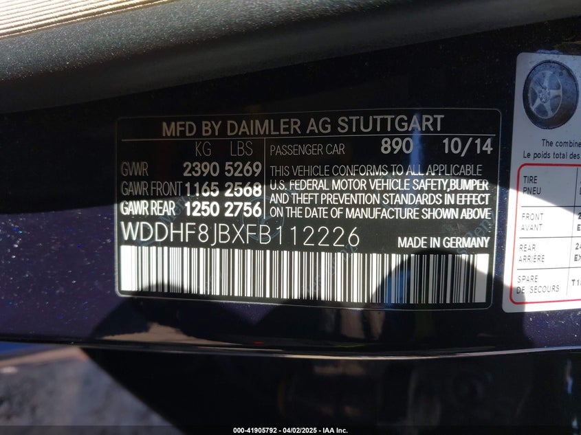 2015 MERCEDES-BENZ E 350 4MATIC - WDDHF8JBXFB112226