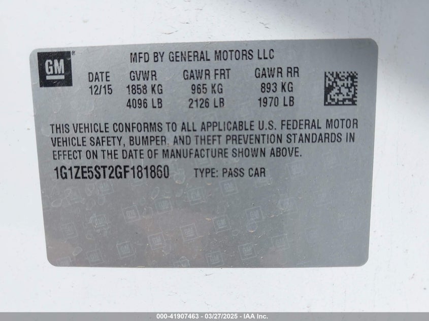 2016 CHEVROLET MALIBU 1LT - 1G1ZE5ST2GF181860