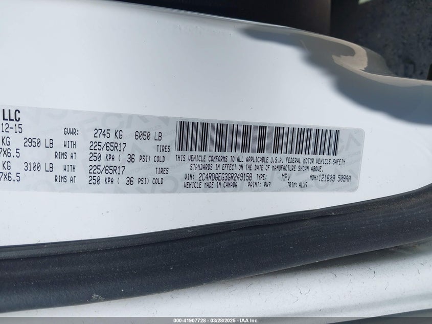 2016 DODGE GRAND CARAVAN R/T - 2C4RDGEG3GR249158