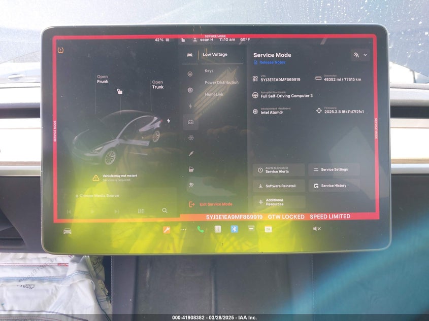 2021 TESLA MODEL 3 VIN: 5YJ3E1EA9MF869919