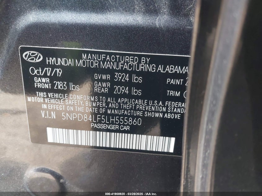 2020 HYUNDAI ELANTRA SEL - 5NPD84LF5LH555860