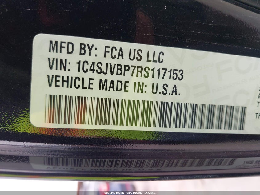 2024 JEEP WAGONEER VIN: 1C4SJVBP7RS117153