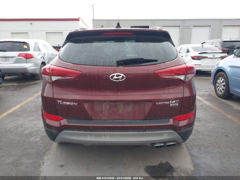 2017 Hyundai Tucson Limited VIN: KM8J3CA23HU498434 Lot: 41910358