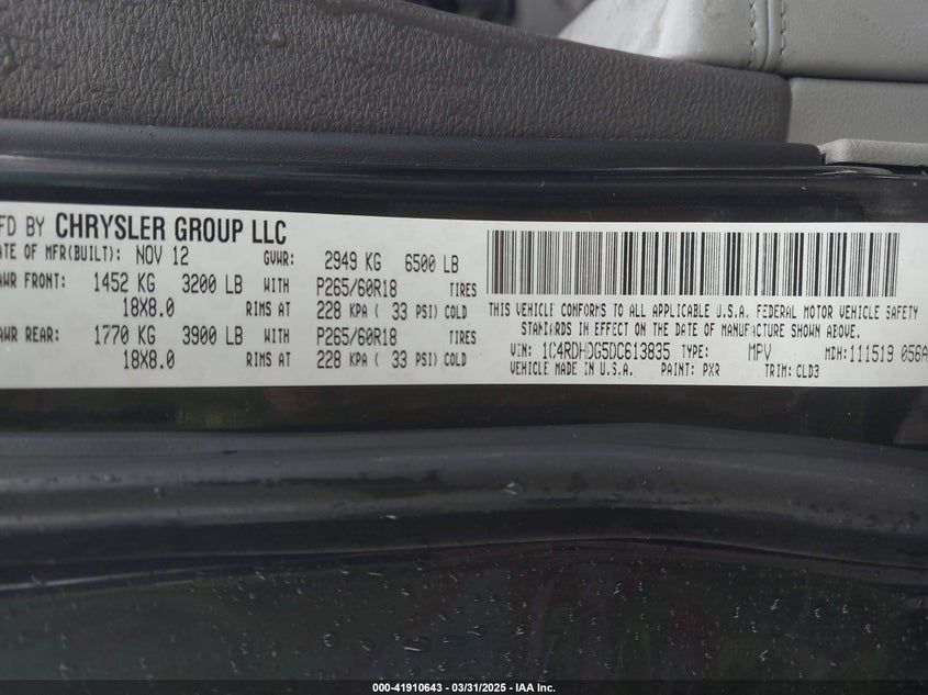 2013 DODGE DURANGO CREW - 1C4RDHDG5DC613835