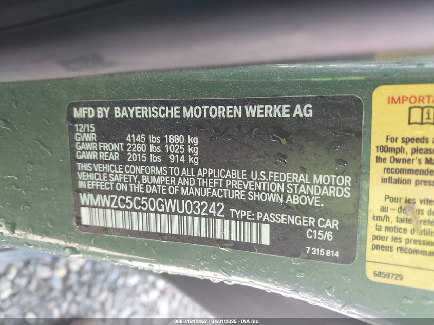 2016 MINI COUNTRYMAN COOPER S - WMWZC5C50GWU03242