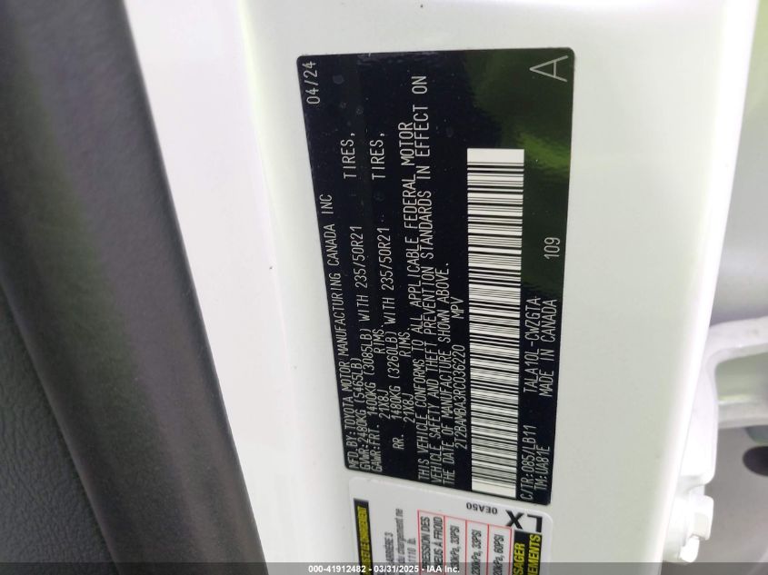 2024 Lexus RX 350 - 2T2BAMBA3RC036220