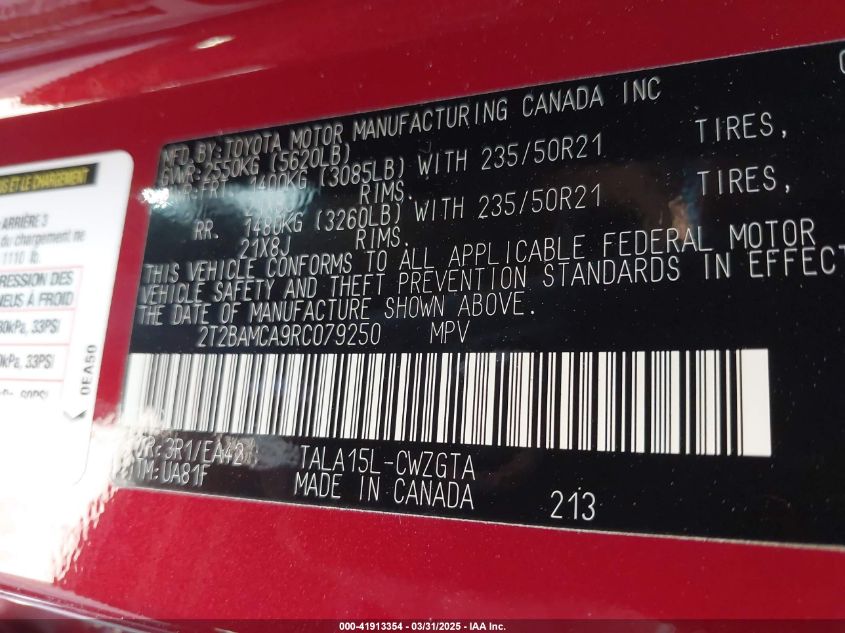 2024 Lexus RX 350 - 2T2BAMCA9RC079250