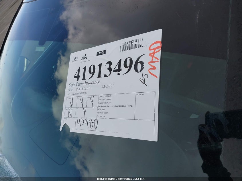 2010 CHEVROLET MALIBU VIN: 1G1ZC5EB0AF193781