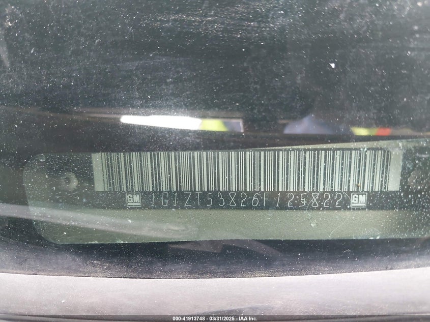 2006 CHEVROLET MALIBU VIN: 1G1ZT53826F125822
