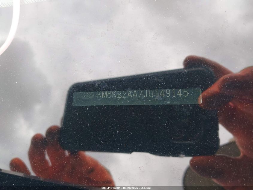 2018 Hyundai Kona Sel VIN: KM8K22AA7JU149145 Lot: 41914801