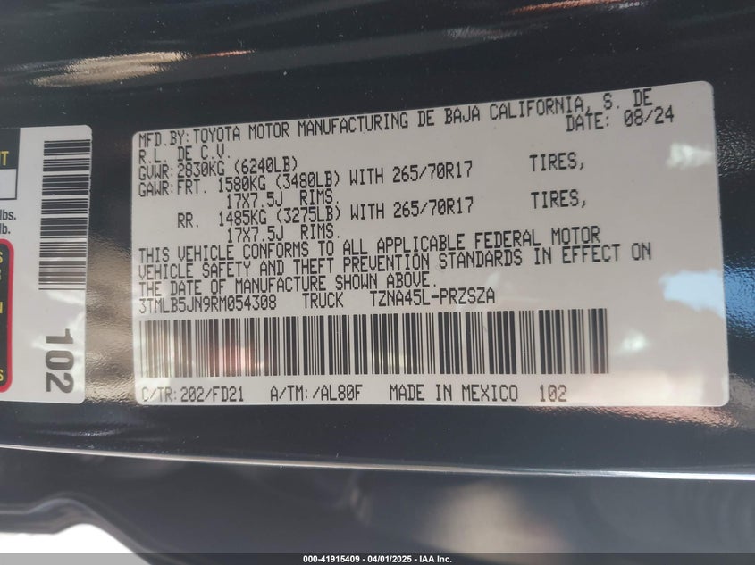 2024 TOYOTA TACOMA TRD OFF ROAD 4WD - 3TMLB5JN9RM054308