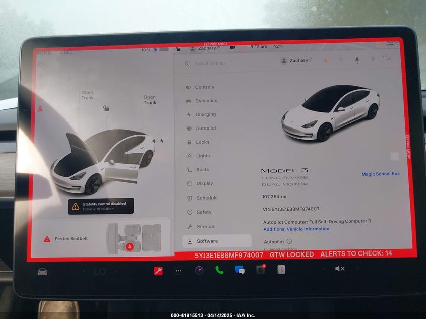 2021 TESLA MODEL 3 VIN: 5YJ3E1EB8MF974007