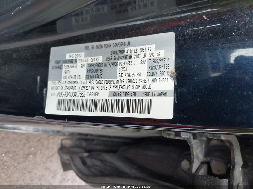 2018 MAZDA CX-5 GRAND TOURING - JM3KFADMXJ0407553