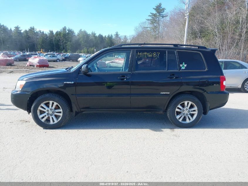 2006 Toyota Highlander Hybrid Limited V6 VIN: JTEEW21A660023732 Lot: 41916187
