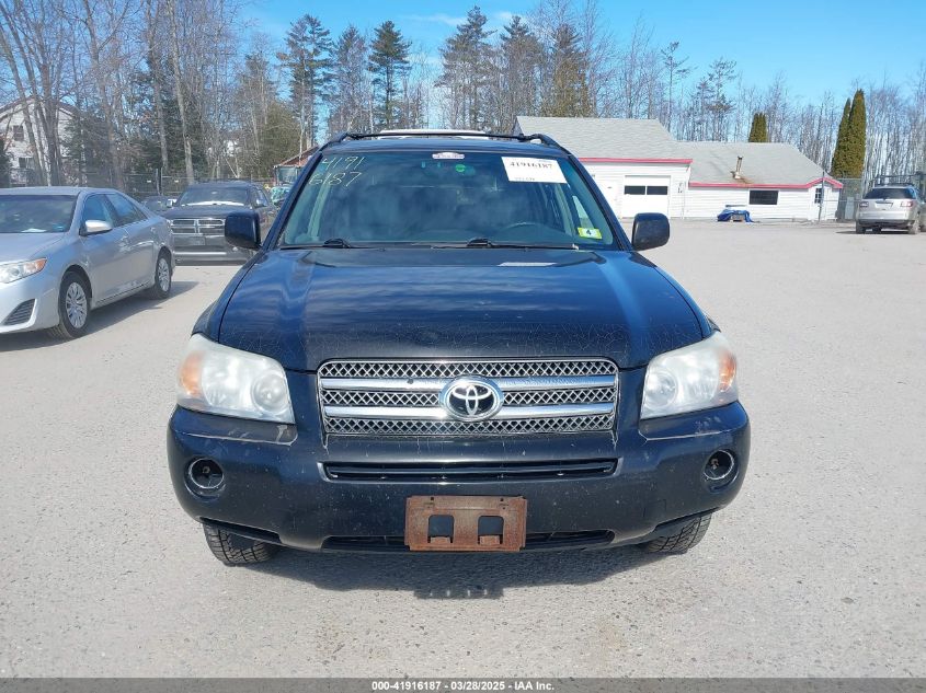 2006 Toyota Highlander Hybrid Limited V6 VIN: JTEEW21A660023732 Lot: 41916187