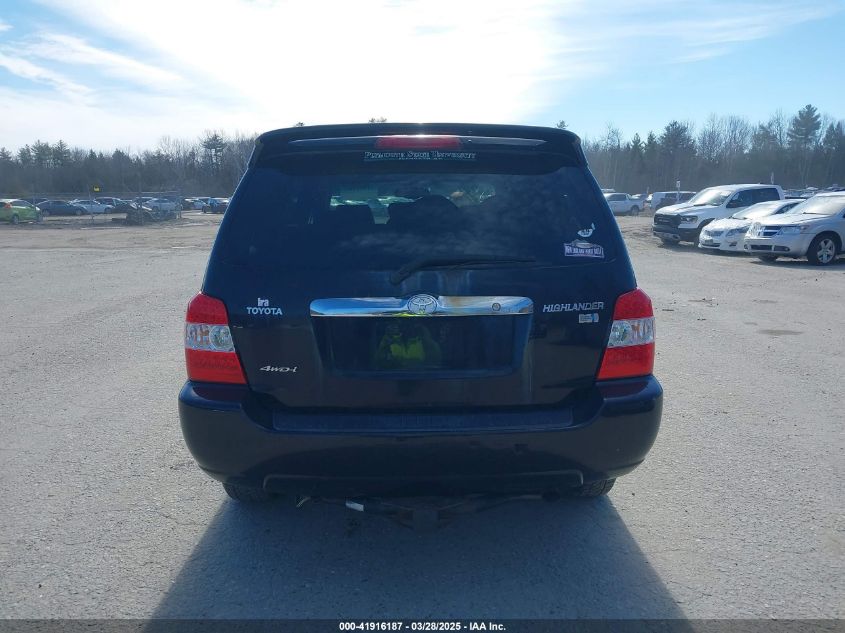 2006 Toyota Highlander Hybrid Limited V6 VIN: JTEEW21A660023732 Lot: 41916187