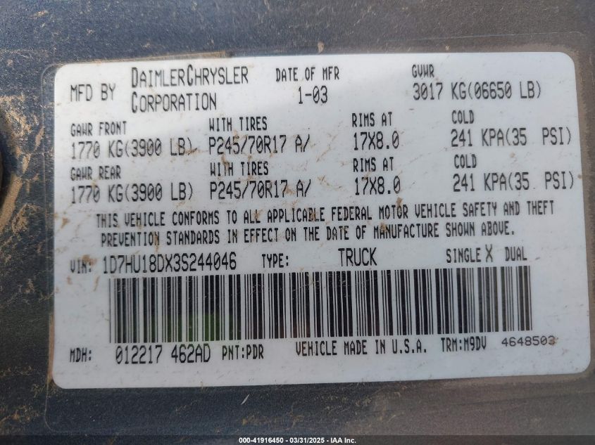 2006 Dodge Ram 1500 Laramie VIN: 1D7HU18246S668731 Lot: 41916450