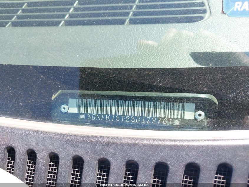 2003 Chevrolet Avalanche 1500 VIN: 3GNEK13T23G172761 Lot: 41917334