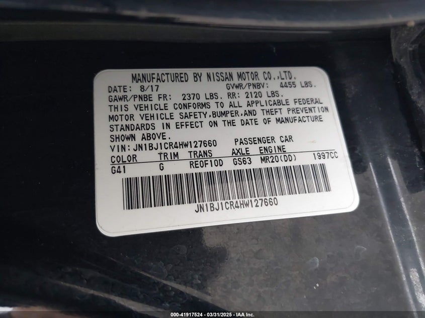 2017 NISSAN ROGUE SPORT S - JN1BJ1CR4HW127660