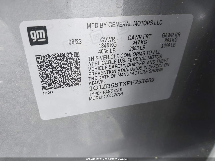 2023 CHEVROLET MALIBU FWD LS - 1G1ZB5STXPF253459