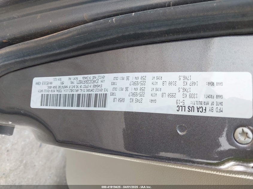 2019 DODGE GRAND CARAVAN SXT - 2C4RDGCG5KR709271