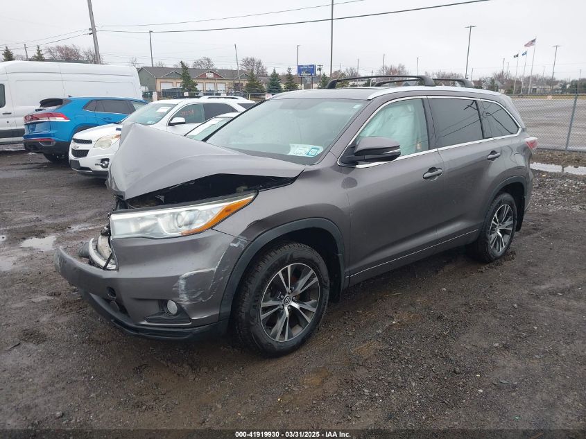 2016 TOYOTA HIGHLANDER XLE V6 - 5TDJKRFH4GS249943