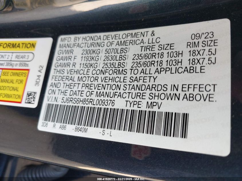 2024 Honda CR-V - 5J6RS6H85RL009376