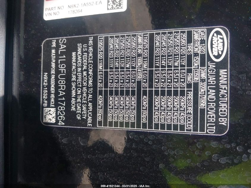 2024 Land Rover Range Rover Sport - SAL1L9FU8RA178264