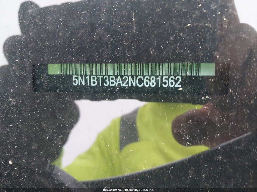 VIN 5N1BT3BA2NC681562 2022 NISSAN ROGUE SV FWD